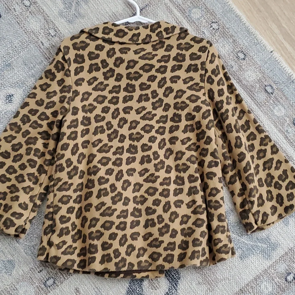 Janie and Jack Girls Leopard Animal Print Button Coat Sz4T-5T